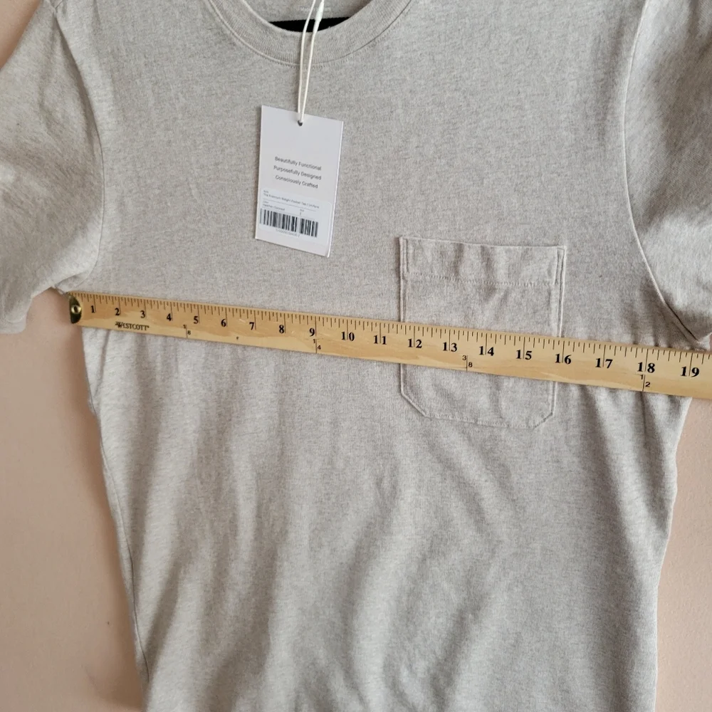 Everlane The Premium-Weight Pocket Tee Uniform Heather Oatmeal Size S - Picture 7 of 11